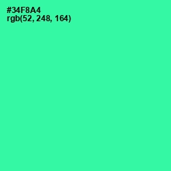 #34F8A4 - Shamrock Color Image