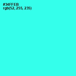 #34FFEB - Bright Turquoise Color Image