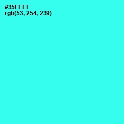 #35FEEF - Bright Turquoise Color Image