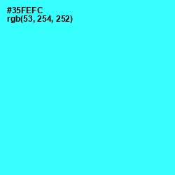 #35FEFC - Cyan / Aqua Color Image