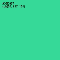 #36D997 - Shamrock Color Image