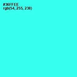 #36FFEE - Bright Turquoise Color Image