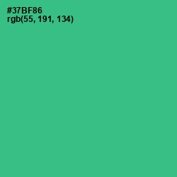 #37BF86 - Jungle Green Color Image