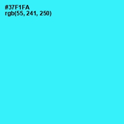 #37F1FA - Bright Turquoise Color Image