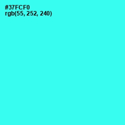 #37FCF0 - Bright Turquoise Color Image