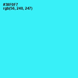 #38F0F7 - Bright Turquoise Color Image