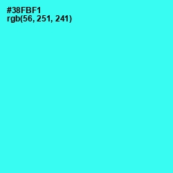 #38FBF1 - Bright Turquoise Color Image
