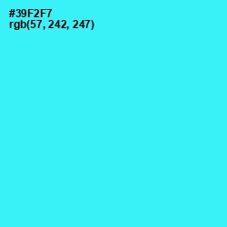 #39F2F7 - Bright Turquoise Color Image