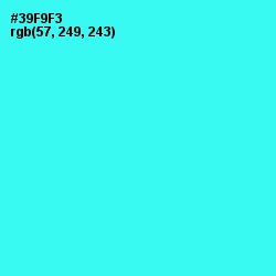 #39F9F3 - Bright Turquoise Color Image