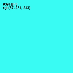 #39FBF3 - Bright Turquoise Color Image