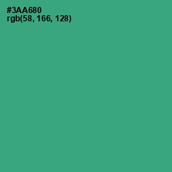 #3AA680 - Jungle Green Color Image