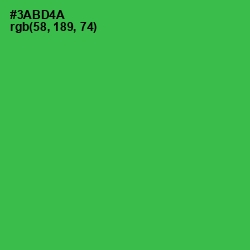 #3ABD4A - Sea Green Color Image