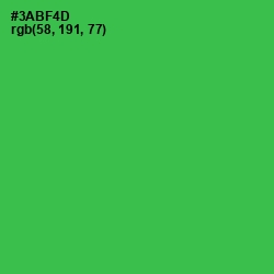 #3ABF4D - Sea Green Color Image
