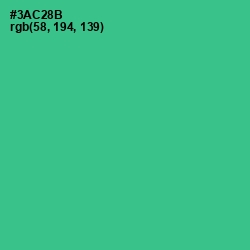 #3AC28B - Shamrock Color Image