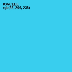 #3ACEEE - Turquoise Color Image