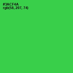 #3ACF4A - Malachite Color Image