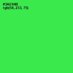 #3AE94B - Malachite Color Image