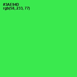 #3AE94D - Malachite Color Image