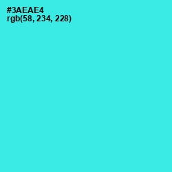 #3AEAE4 - Turquoise Color Image