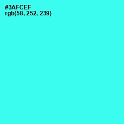 #3AFCEF - Turquoise Color Image