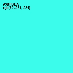 #3BFBEA - Turquoise Color Image