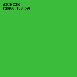 #3CBC3B - Forest Green Color Image