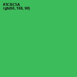 #3CBC5A - Sea Green Color Image