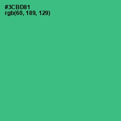 #3CBD81 - Jungle Green Color Image