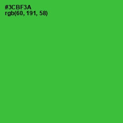#3CBF3A - Forest Green Color Image