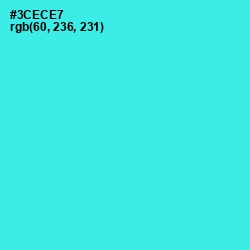 #3CECE7 - Turquoise Color Image