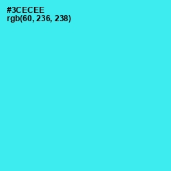 #3CECEE - Turquoise Color Image