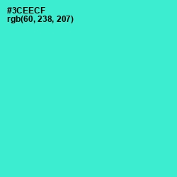 #3CEECF - Turquoise Color Image