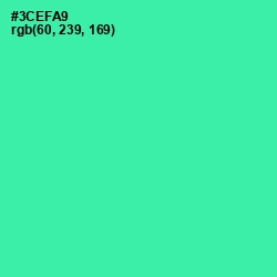 #3CEFA9 - Shamrock Color Image