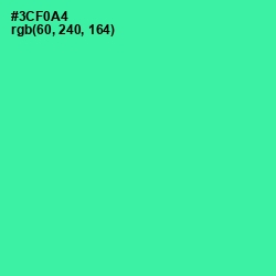 #3CF0A4 - Shamrock Color Image