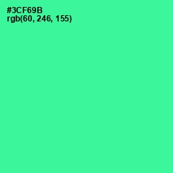 #3CF69B - Shamrock Color Image