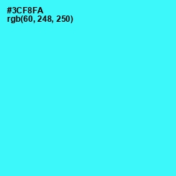 #3CF8FA - Cyan / Aqua Color Image