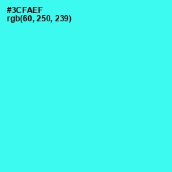 #3CFAEF - Turquoise Color Image