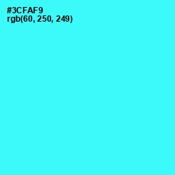 #3CFAF9 - Cyan / Aqua Color Image