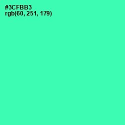 #3CFBB3 - Shamrock Color Image