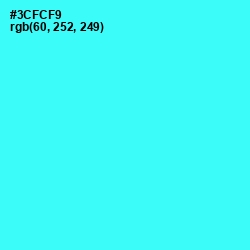 #3CFCF9 - Cyan / Aqua Color Image