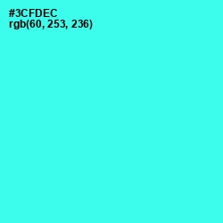 #3CFDEC - Turquoise Color Image