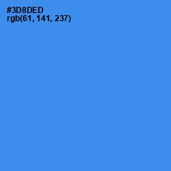 #3D8DED - Dodger Blue Color Image