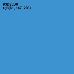 #3D93D0 - Curious Blue Color Image
