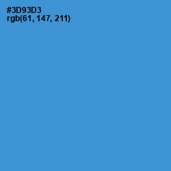 #3D93D3 - Curious Blue Color Image