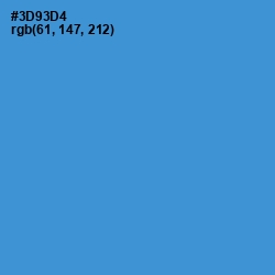 #3D93D4 - Curious Blue Color Image