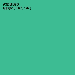 #3DBB93 - Keppel Color Image