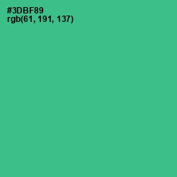 #3DBF89 - Keppel Color Image
