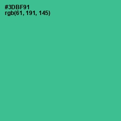 #3DBF91 - Keppel Color Image
