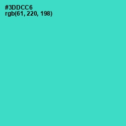 #3DDCC6 - Turquoise Color Image