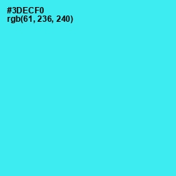 #3DECF0 - Turquoise Color Image
